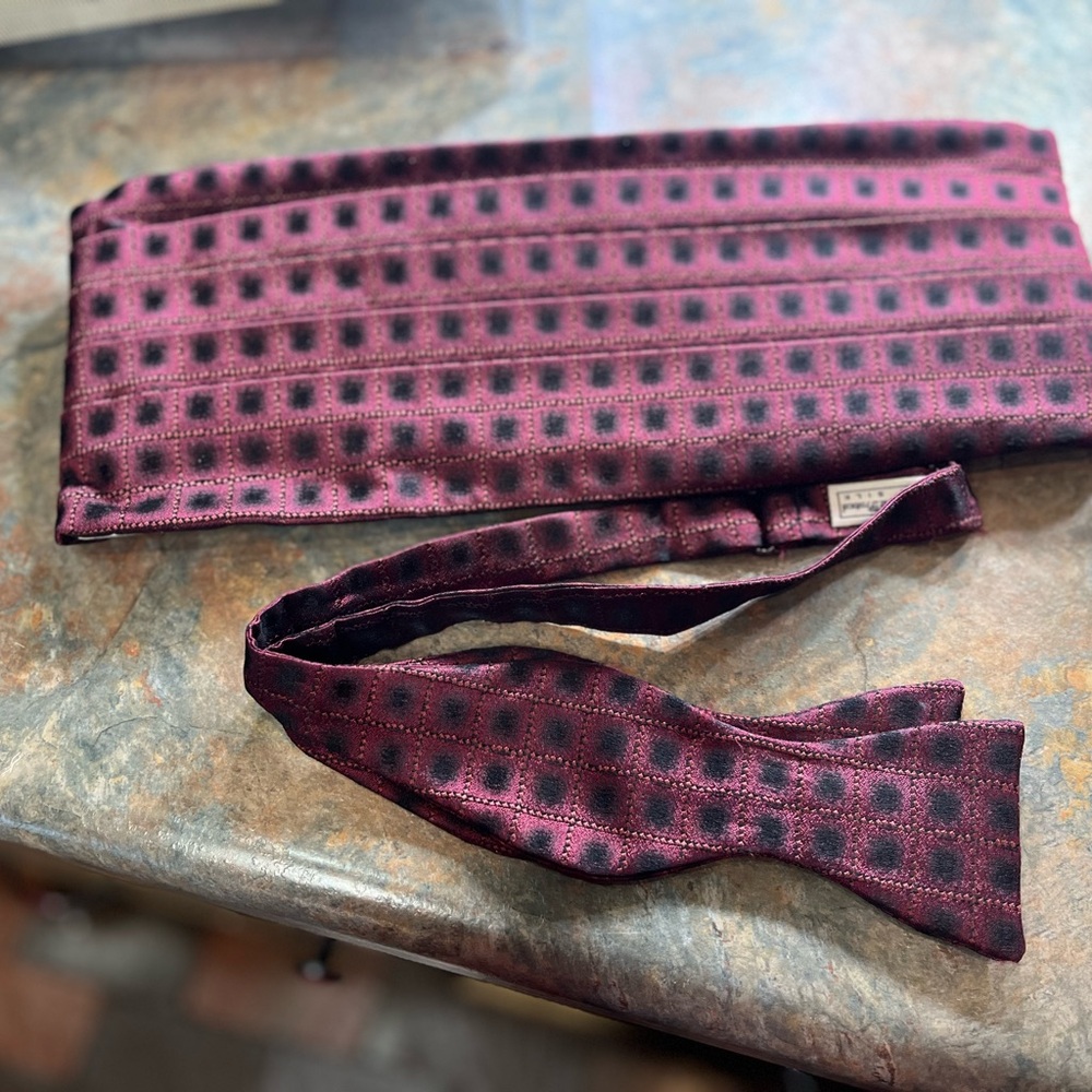 MEN BOWTIE & CUMMERBUND Robert Talbot Protocol boxed Formal 1195